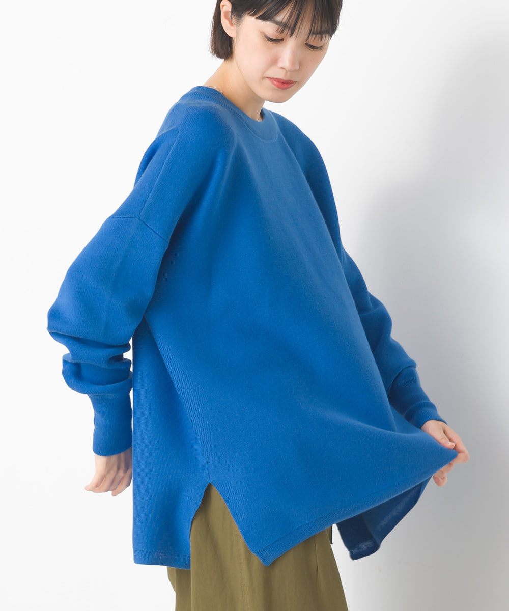 【OMNES】スウェットライクニットボックスシルエットプルオーバー【7124-6134】