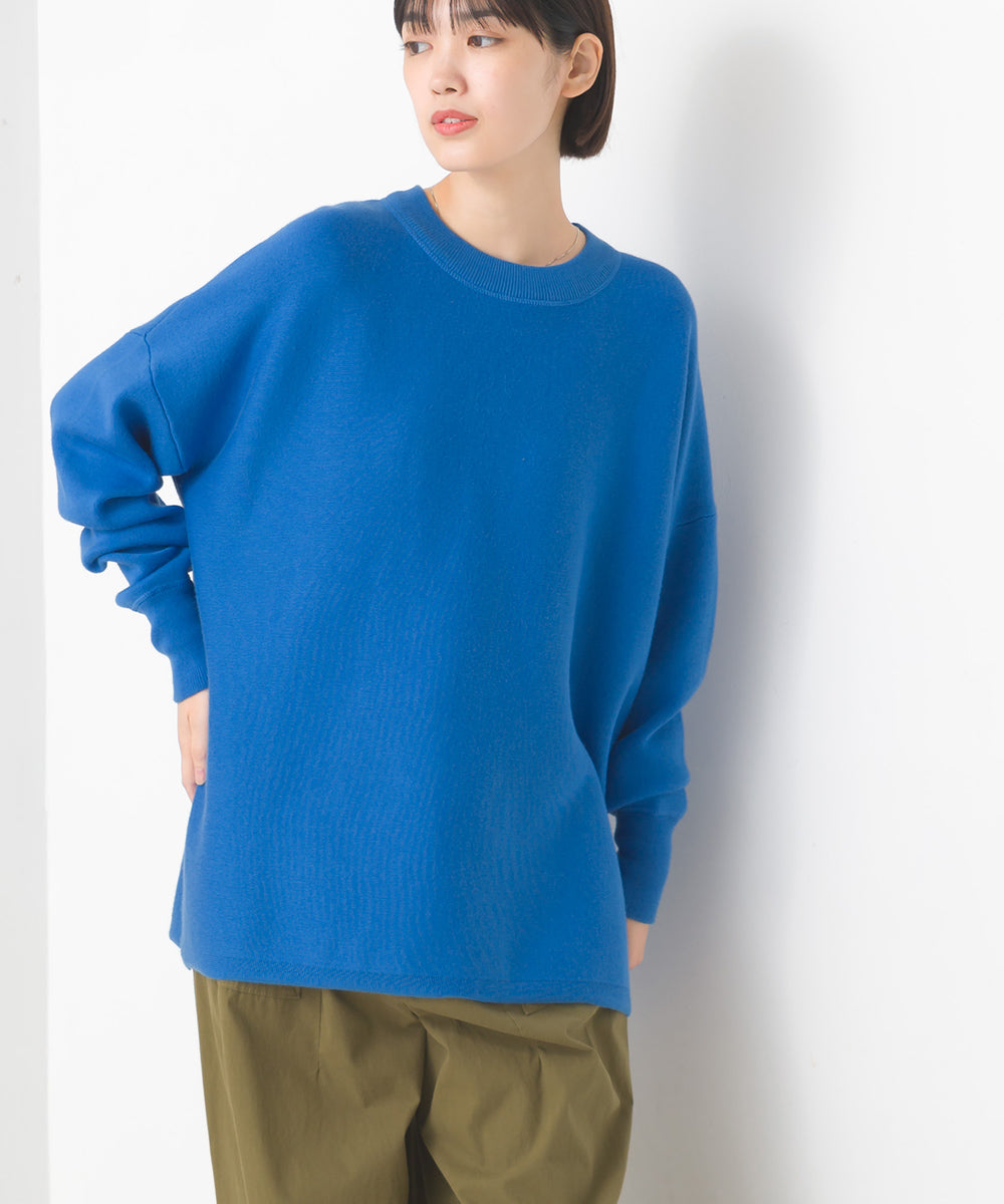 【OMNES】スウェットライクニットボックスシルエットプルオーバー【7124-6134】