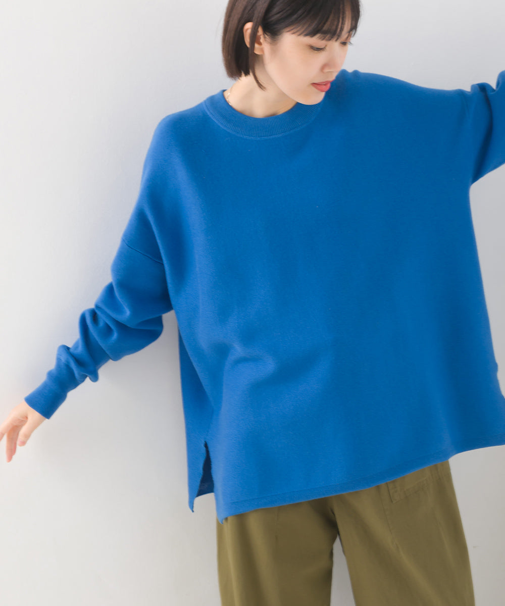 【OMNES】スウェットライクニットボックスシルエットプルオーバー【7124-6134】