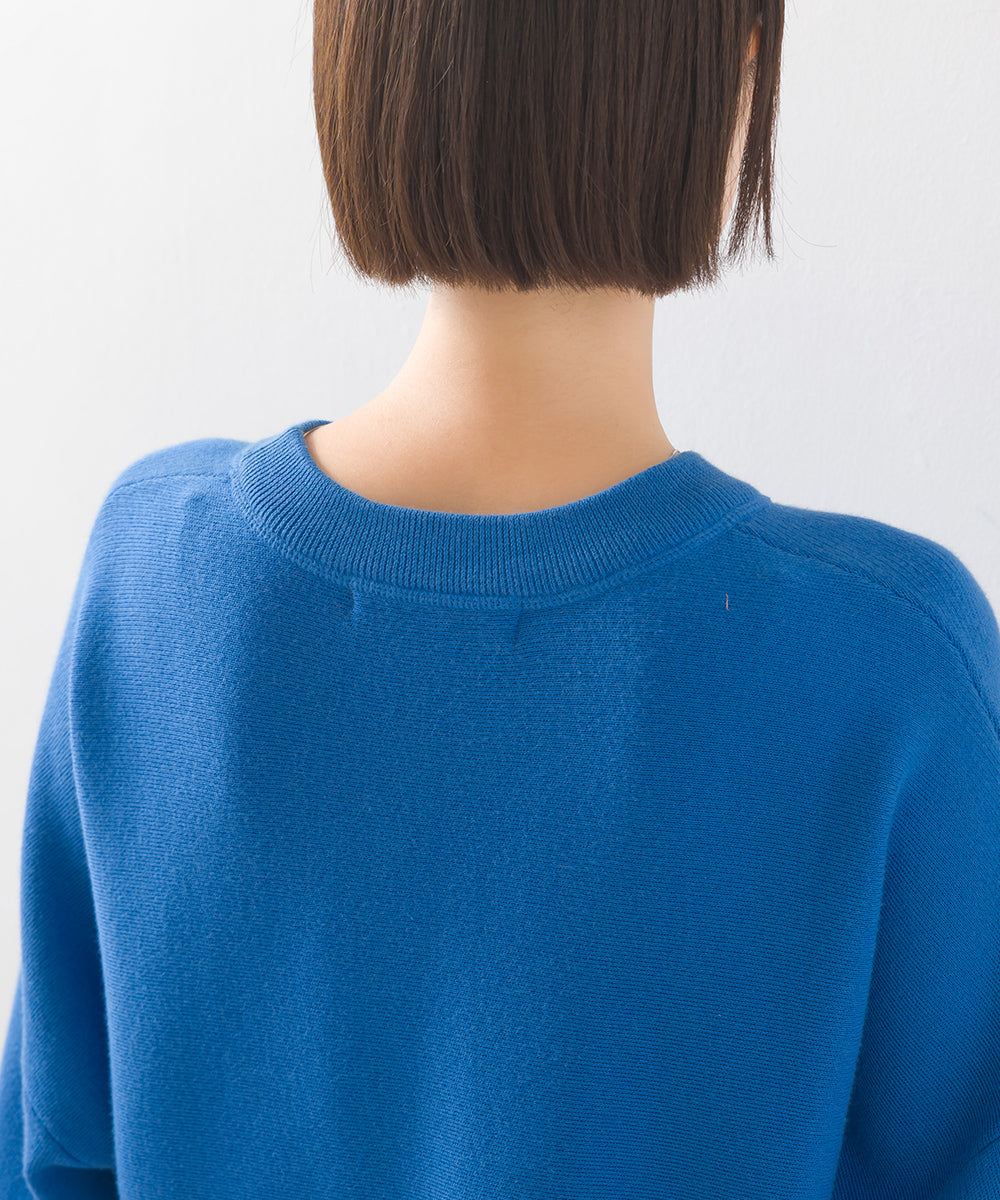 【OMNES】スウェットライクニットボックスシルエットプルオーバー【7124-6134】