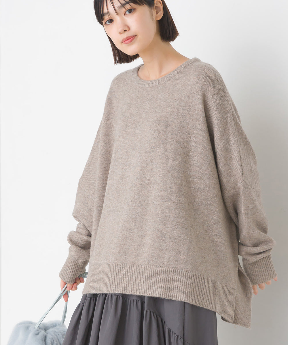 【OMNES】ウール混ニットボックスシルエットプルオーバー【7124-6149】