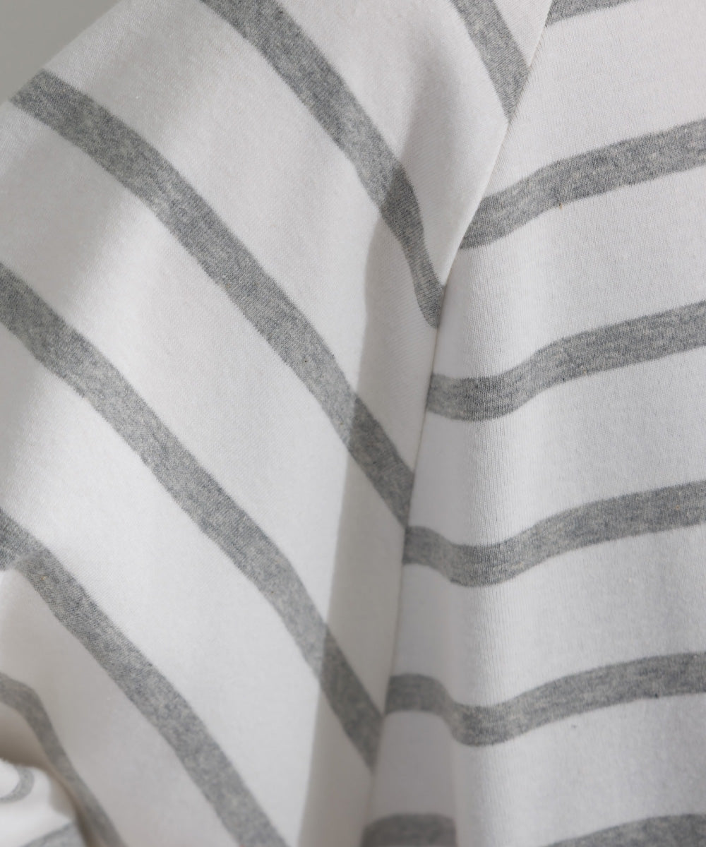 【OMNES】ボーダー半袖ドルマンTシャツ【A450006OMN】