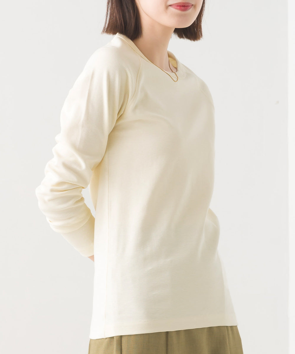 【OMNES】ユニセックス ストレッチジャガード クルーネック長袖Tシャツ【1519-5056】
