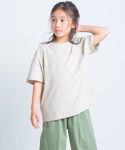【OMNES】キッズ 製品洗いコットンビッグ半袖Tシャツ【1520-5002】