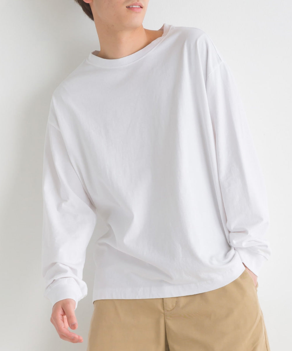 【hbD】【OMNES】ユニセックス 製品洗い 無地長袖Tシャツ【1521-5111】