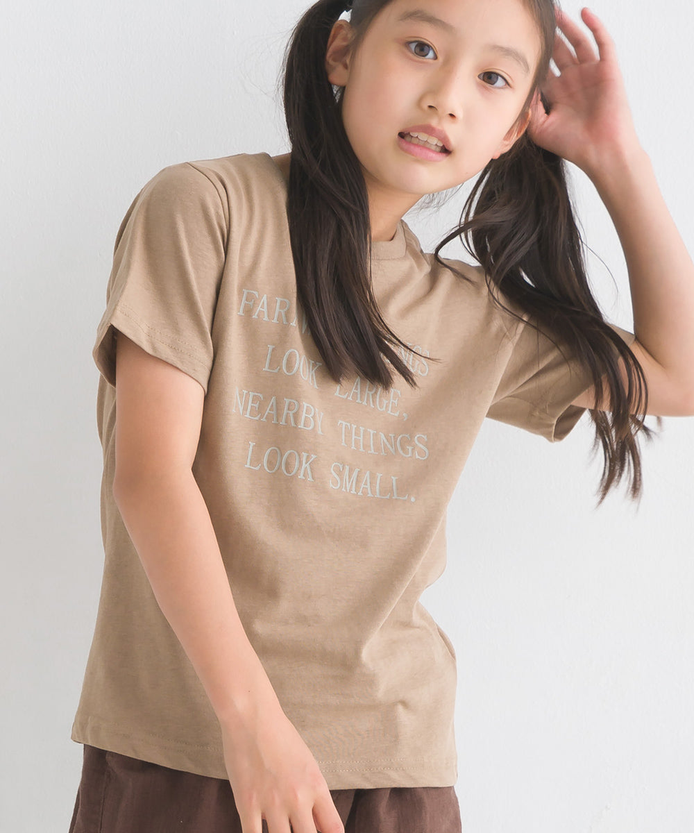 【hbD】【OMNES】キッズ 綿麻カット 半袖プリントTシャツ【1521-5116】