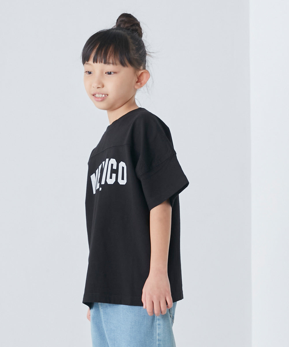 【hbD】【OMNES】キッズ バイオ加工 フットボールロゴプリント半袖Tシャツ【1521-5120】