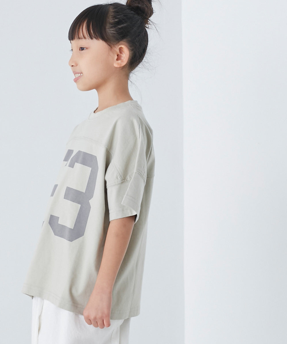 【hbD】【OMNES】キッズ バイオ加工 フットボールロゴプリント半袖Tシャツ【1521-5120】