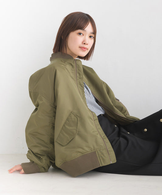 【OMNES】ナイロンMA1ボリューム袖ブルゾン【1522-7115】