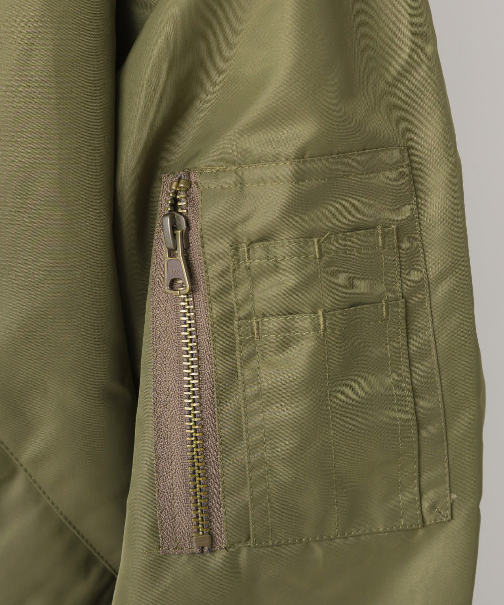 【hbA】【OMNES】ナイロンMA1ボリューム袖ブルゾン【1522-7115】