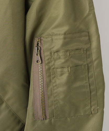 【hbA】【OMNES】ナイロンMA1ボリューム袖ブルゾン【1522-7115】