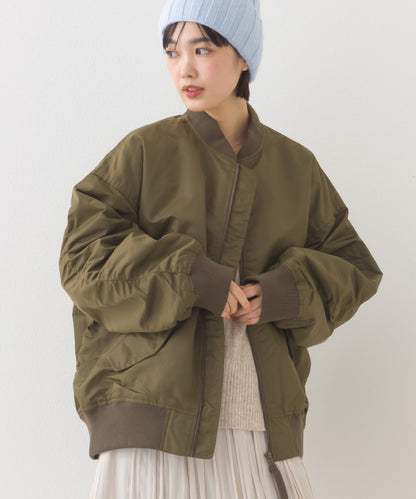 【hbA】【OMNES】ナイロンMA1ボリューム袖ブルゾン【1522-7115】