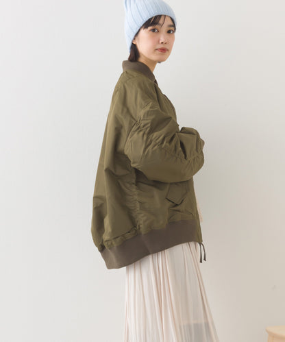 【hbA】【OMNES】ナイロンMA1ボリューム袖ブルゾン【1522-7115】