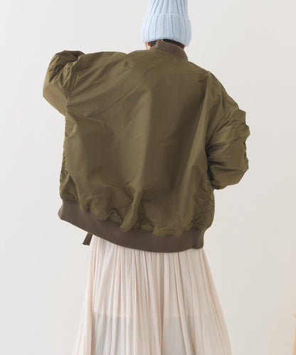 【hbA】【OMNES】ナイロンMA1ボリューム袖ブルゾン【1522-7115】