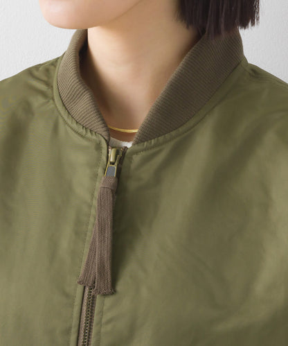 【hbA】【OMNES】ナイロンMA1ボリューム袖ブルゾン【1522-7115】