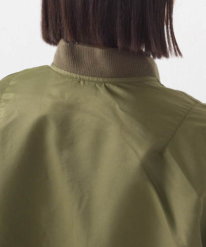 【hbA】【OMNES】ナイロンMA1ボリューム袖ブルゾン【1522-7115】