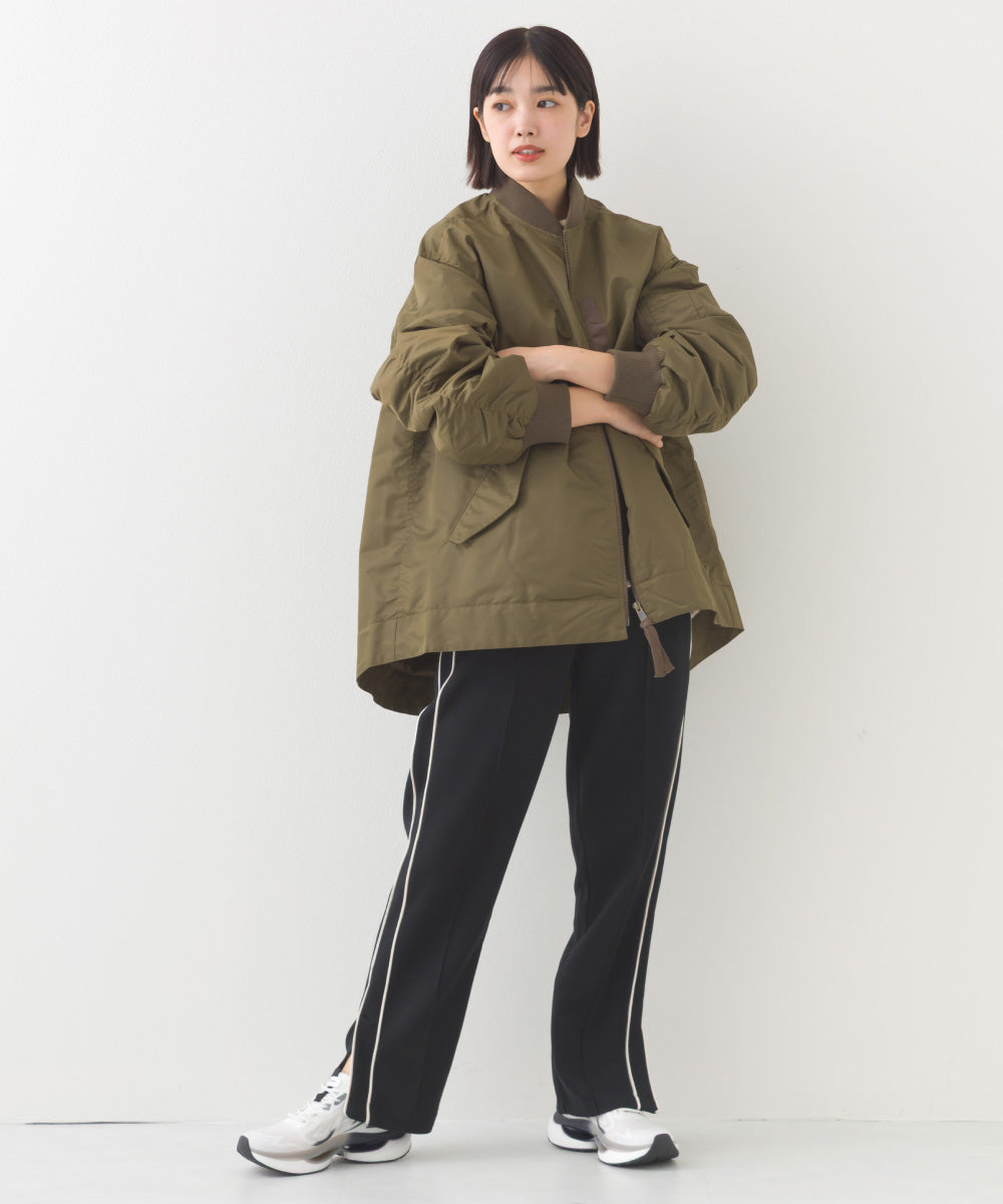 【hbA】【OMNES】ナイロンAライン裾ボリュームブルゾン【1522-7144】