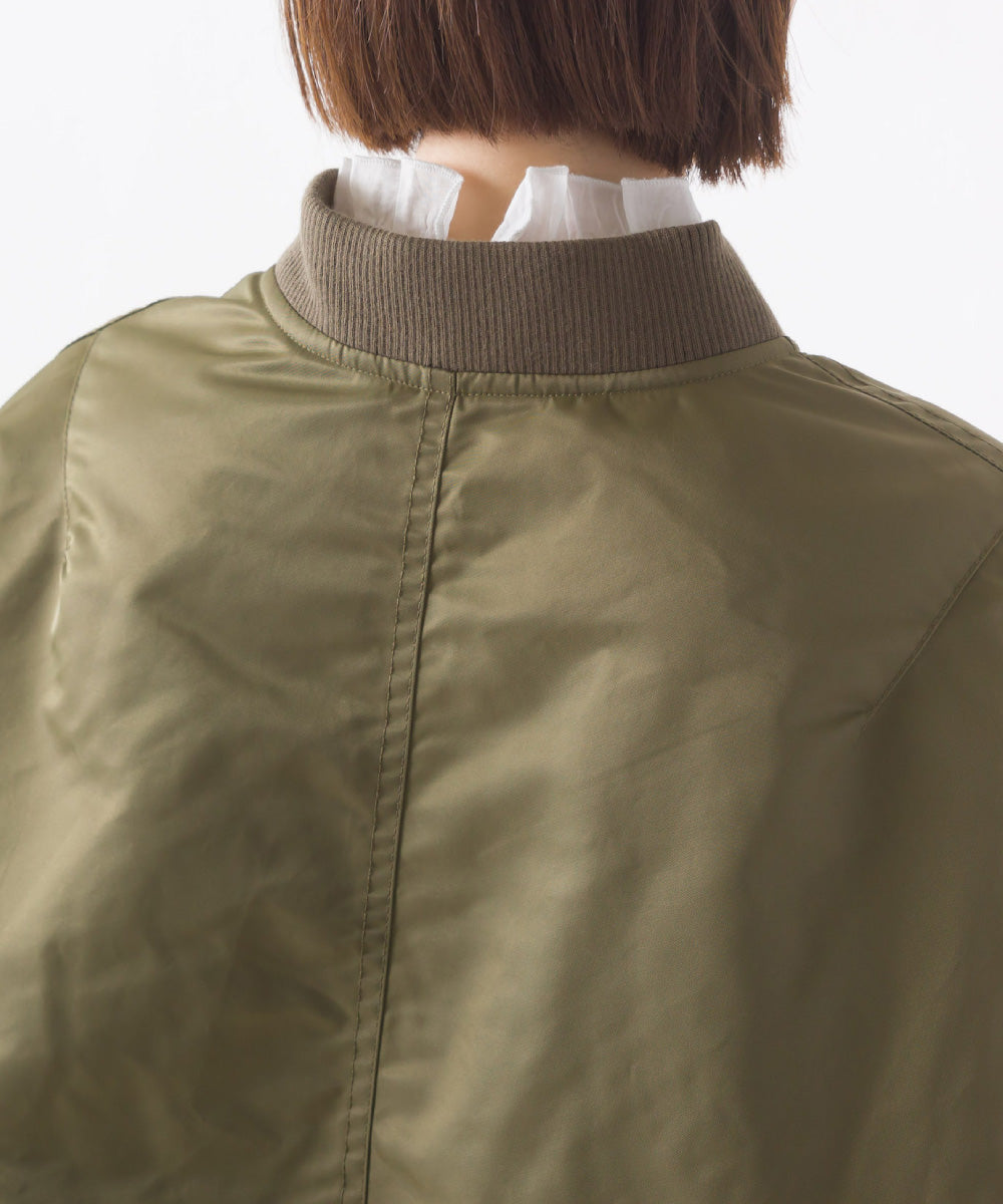【hbA】【OMNES】ナイロンAライン裾ボリュームブルゾン【1522-7144】