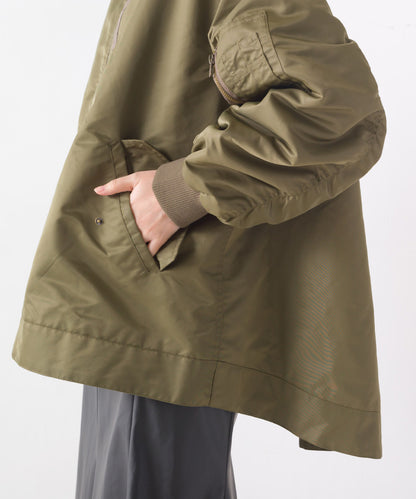 【hbA】【OMNES】ナイロンAライン裾ボリュームブルゾン【1522-7144】