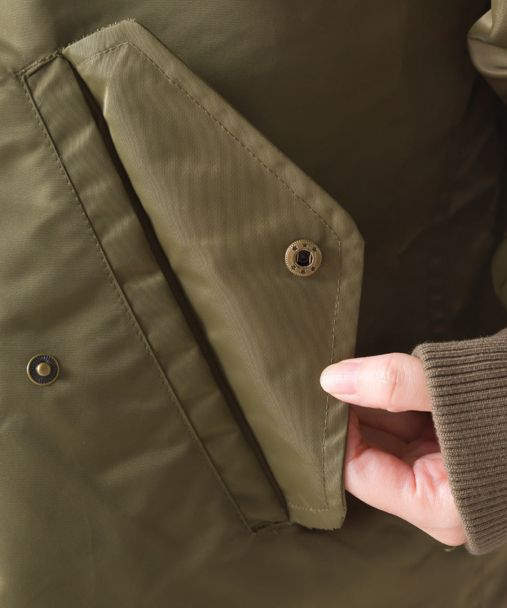 【hbA】【OMNES】ナイロンAライン裾ボリュームブルゾン【1522-7144】