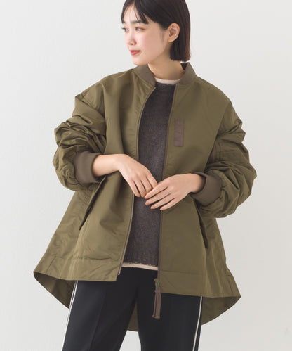 【hbA】【OMNES】ナイロンAライン裾ボリュームブルゾン【1522-7144】