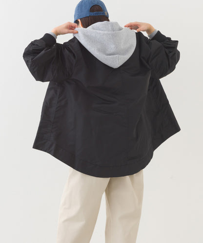 【hbA】【OMNES】ナイロンAライン裾ボリュームブルゾン【1522-7144】
