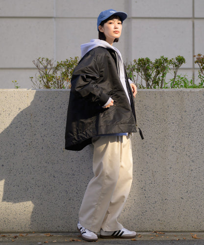 【hbA】【OMNES】ナイロンAライン裾ボリュームブルゾン【1522-7144】