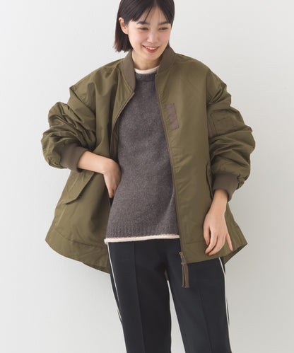 【hbA】【OMNES】ナイロンAライン裾ボリュームブルゾン【1522-7144】