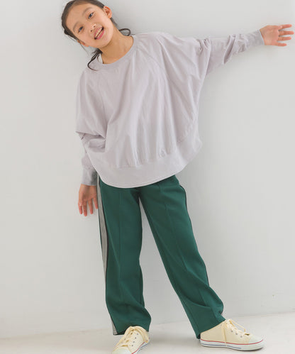【hbC】【OMNES】キッズ塩縮加工 タイプライター リブ切替ラグランプルオーバー【1523-4158】