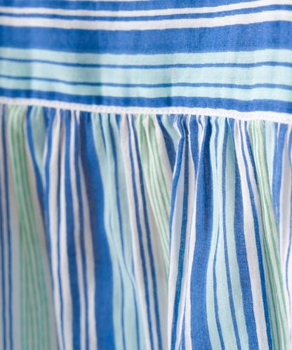 【OMNES】コットンボイル総柄ワイドシルエットギャザー半袖シャツ【1524-4183】