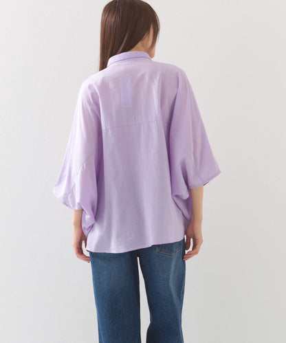 【OMNES】コットンキャンブリックタックドルマンシャツ 半袖【1524-4185】