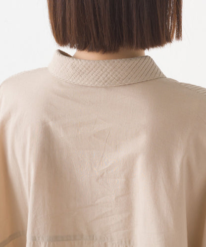 【OMNES】コットンキャンブリックタックドルマンシャツ 半袖【1524-4185】