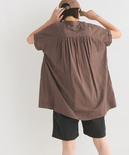 【OMNES】コットンドビータックフレンチスリーブブラウス【1524-4186】