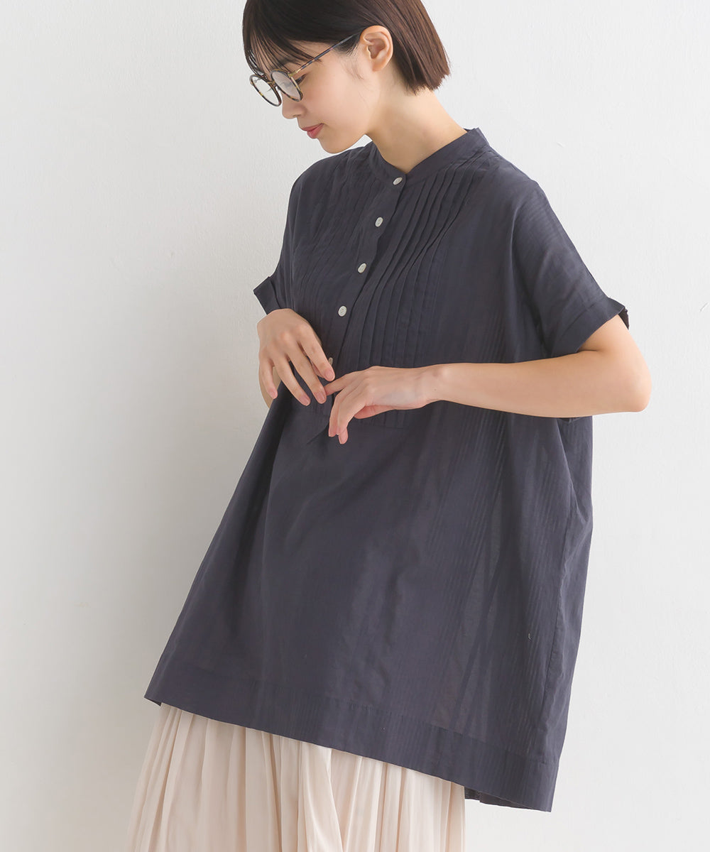 【OMNES】コットンドビータックフレンチスリーブブラウス【1524-4186】