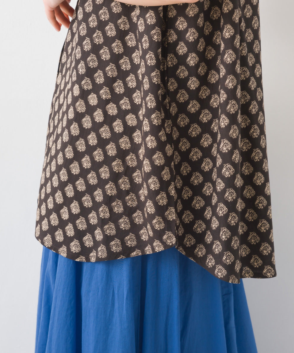 【OMNES】レーヨンフレンチスリーブバンドカラーシャツ【1524-4196】