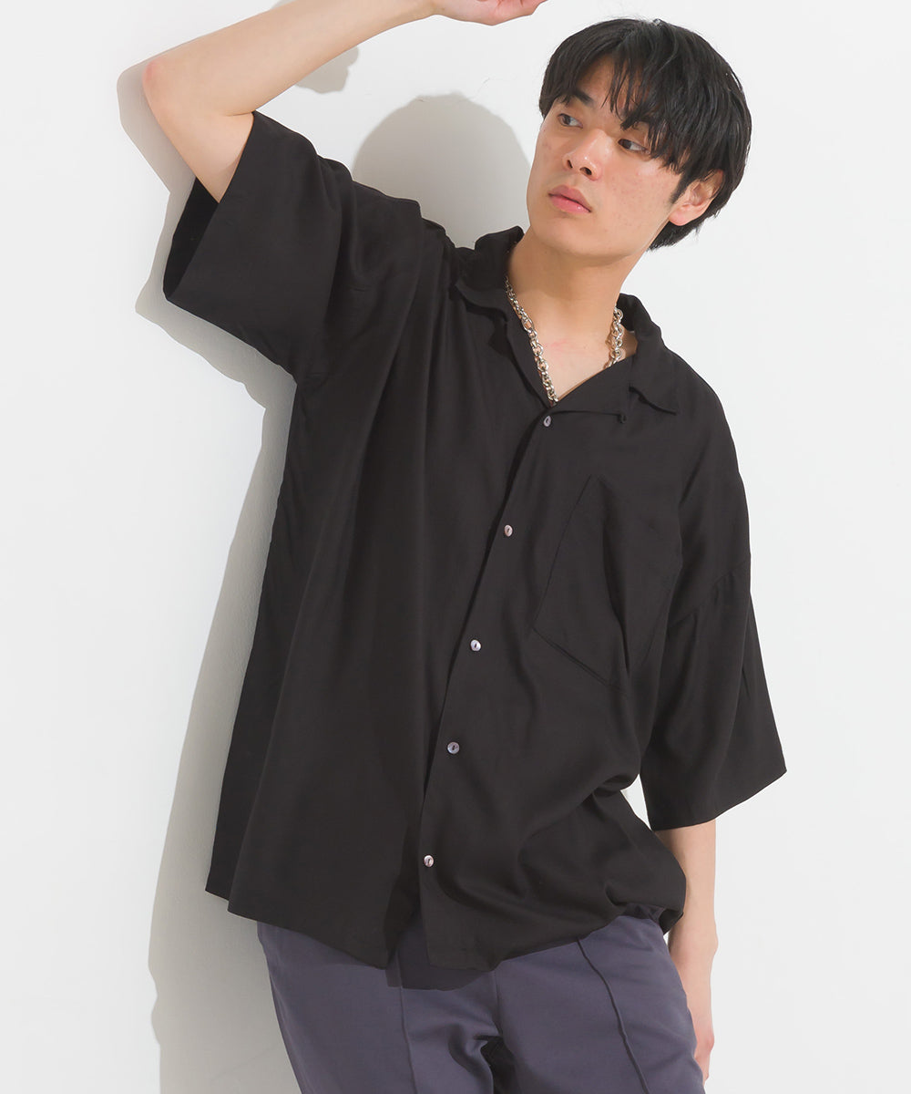 【OMNES】メンズ レーヨンアロハシャツ【1524-4197】