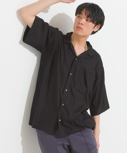 【OMNES】メンズ レーヨンアロハシャツ【1524-4197】