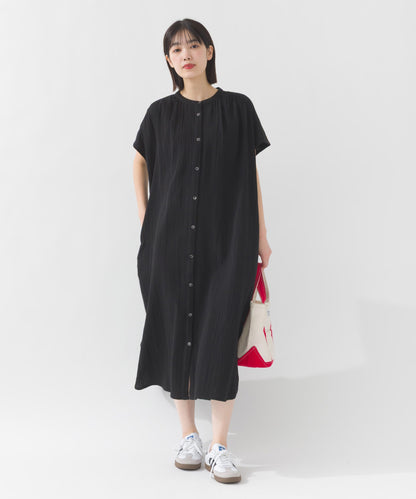 【OMNES】ダブルガーゼフレンチスリーブロングシャツ【1524-4201】