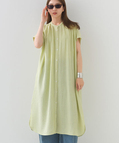 【OMNES】ダブルガーゼフレンチスリーブロングシャツ【1524-4201】