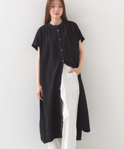 【OMNES】ダブルガーゼフレンチスリーブロングシャツ【1524-4201】