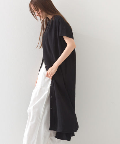【OMNES】ダブルガーゼフレンチスリーブロングシャツ【1524-4201】