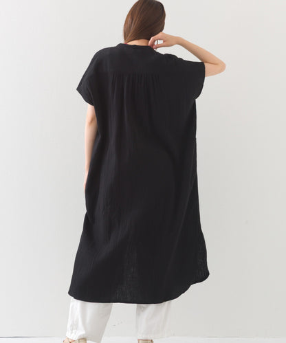 【OMNES】ダブルガーゼフレンチスリーブロングシャツ【1524-4201】