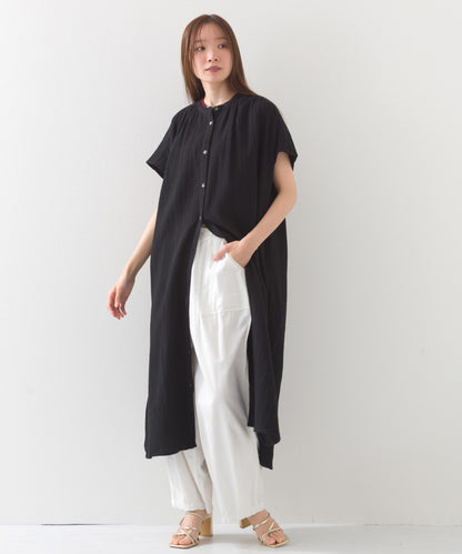 【OMNES】ダブルガーゼフレンチスリーブロングシャツ【1524-4201】