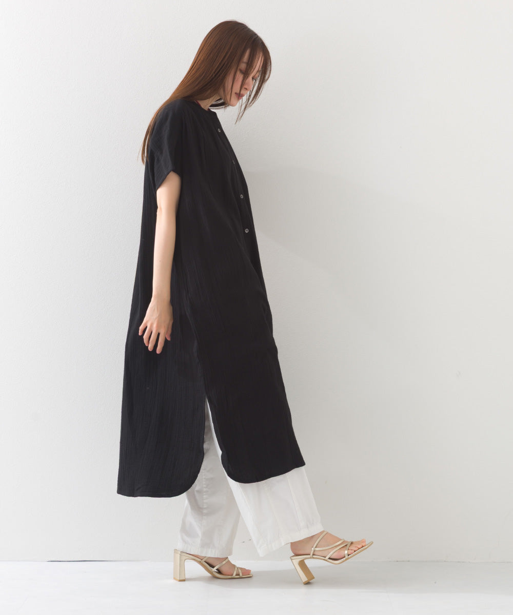 【OMNES】ダブルガーゼフレンチスリーブロングシャツ【1524-4201】