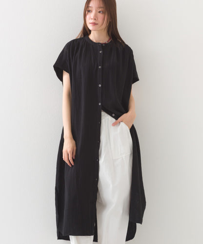 【OMNES】ダブルガーゼフレンチスリーブロングシャツ【1524-4201】