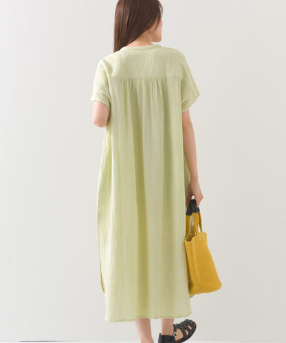 【OMNES】ダブルガーゼフレンチスリーブロングシャツ【1524-4201】