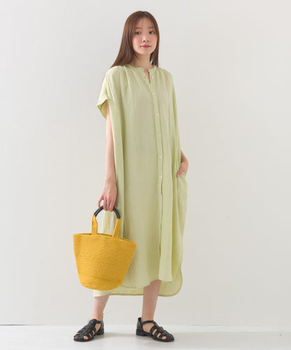 【OMNES】ダブルガーゼフレンチスリーブロングシャツ【1524-4201】
