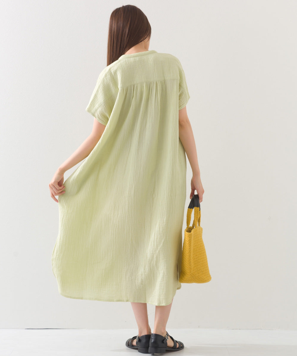 【OMNES】ダブルガーゼフレンチスリーブロングシャツ【1524-4201】
