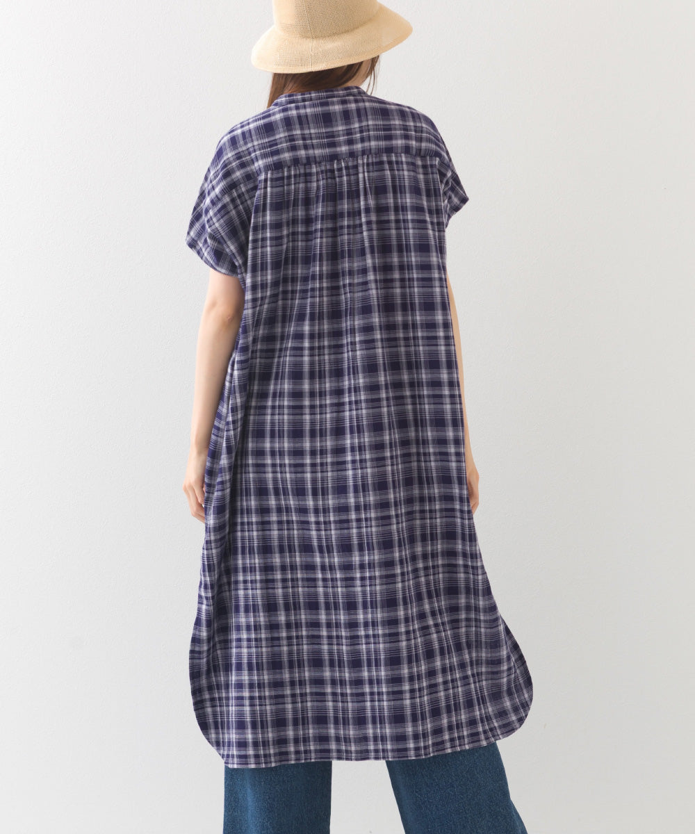 【OMNES】ダブルガーゼフレンチスリーブロングシャツ【1524-4201】