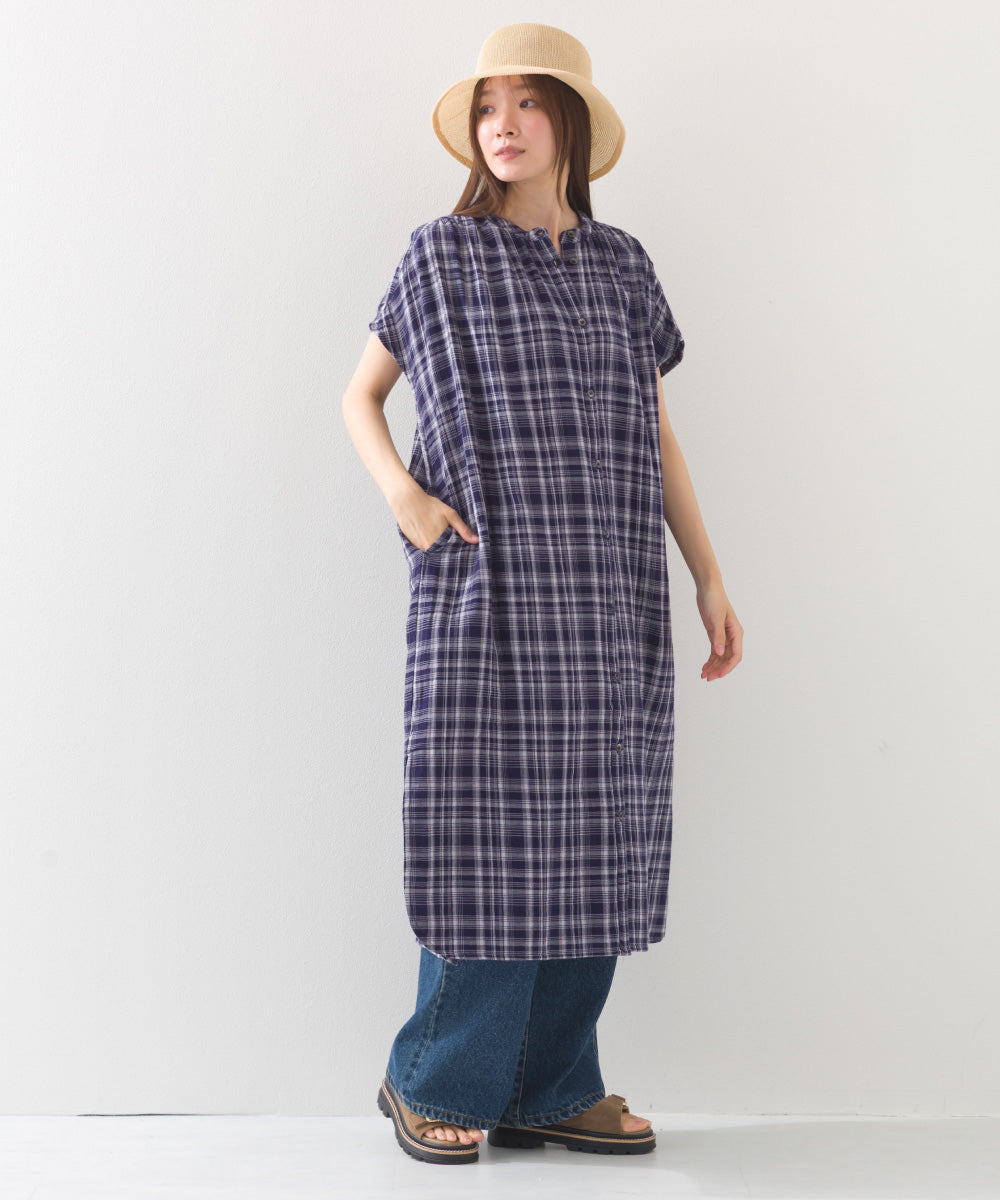 【OMNES】ダブルガーゼフレンチスリーブロングシャツ【1524-4201】